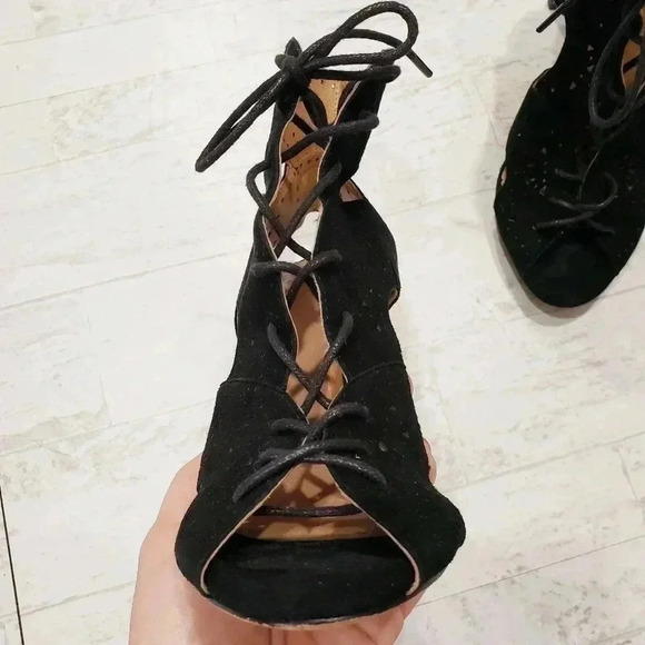 Joie Leather Caged Lace Up Heels - Picture 4 of 5